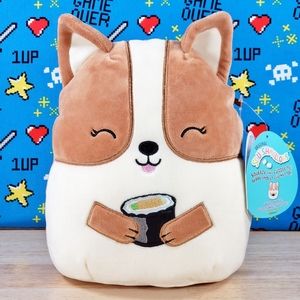 Squishmallow Regina The Corgi With Sushi 8" UltraSoft Stuffed Plush Toy NWT